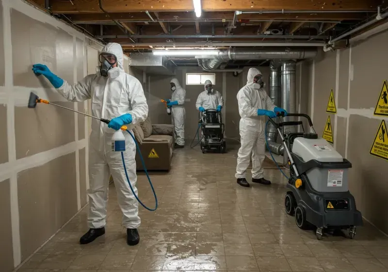 Basement Moisture Removal and Structural Drying process in Palmview South, TX